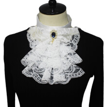 Womens Unique Renaissances Lace Ruffle Faux Collar Victorian