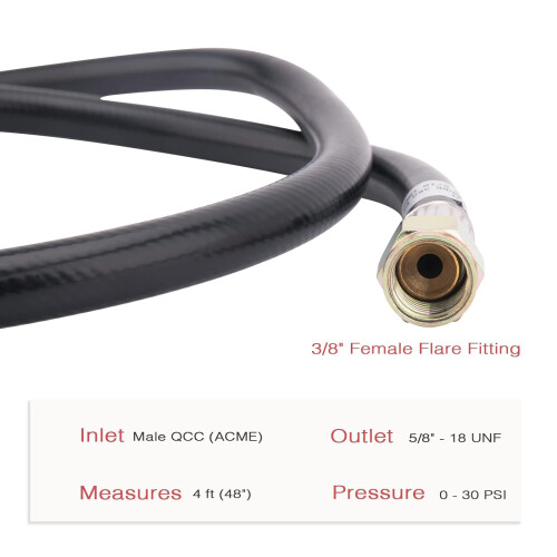 Adjustable Gas Grill Propane Regulator with Hose High Pressure 2