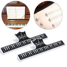 Set of 2 Musical Page Clips Plastic Note Holders for Instruments Black 2 Pack