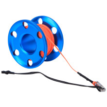 Edelstahlblaues Tauchfinger-Spulenrolle 30 m mit fluoreszierender orangener Schnur