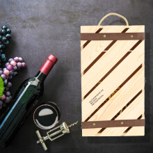 Holzterracktes Wein-Geschenkbox für 2 Flaschen – 35x20x10cm