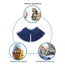 Cute Dark Blue Pet Wound Collar, Adjustable, 12cm Deep, for Cat & Dog