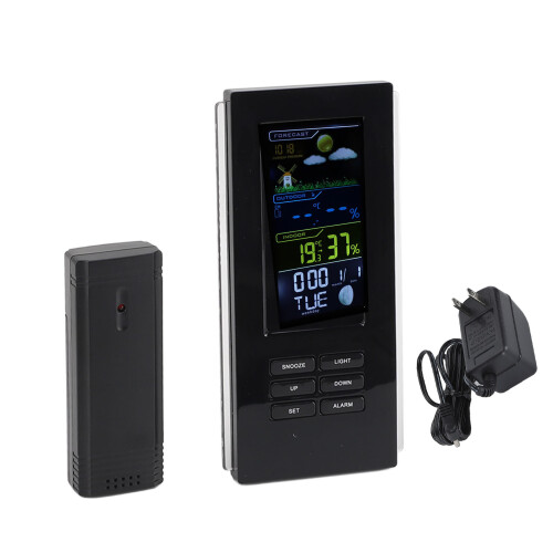 Stazione meteo wireless nera a 3 canali 2