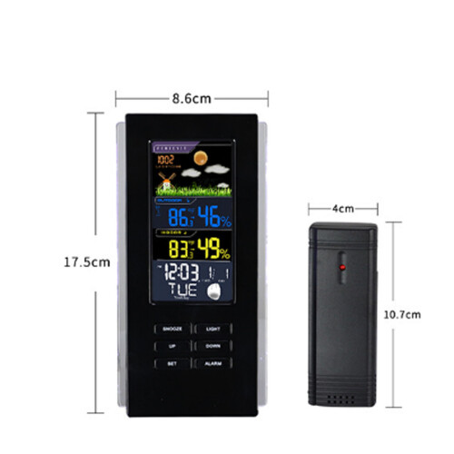 Stazione meteo wireless nera a 3 canali 1