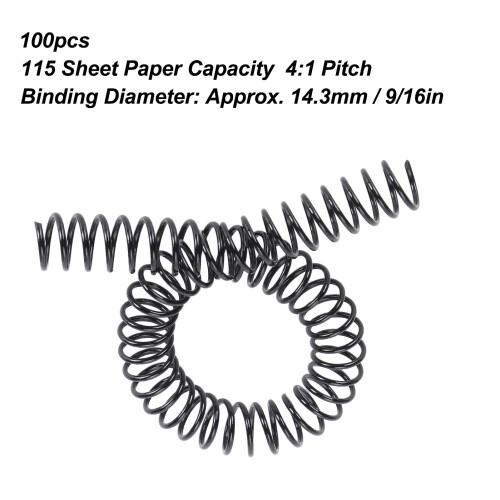 4:1 Spiralbindedraht 14,3 mm Schwarz 115 Blätter A4 1