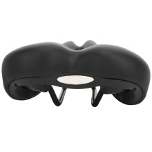 PU Leather Hollow Folding Mountain Bike Saddle Black 27x17x8cm