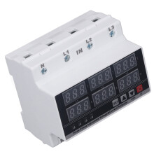 63A 3 Phase Over/Under Voltage Protector, Adjustable, Self-Reset