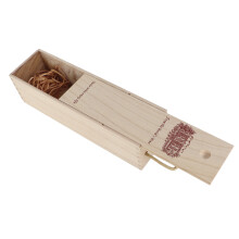 Vintage Rotweinflaschenbox, Candlenut-Holz, 35cm x 10cm