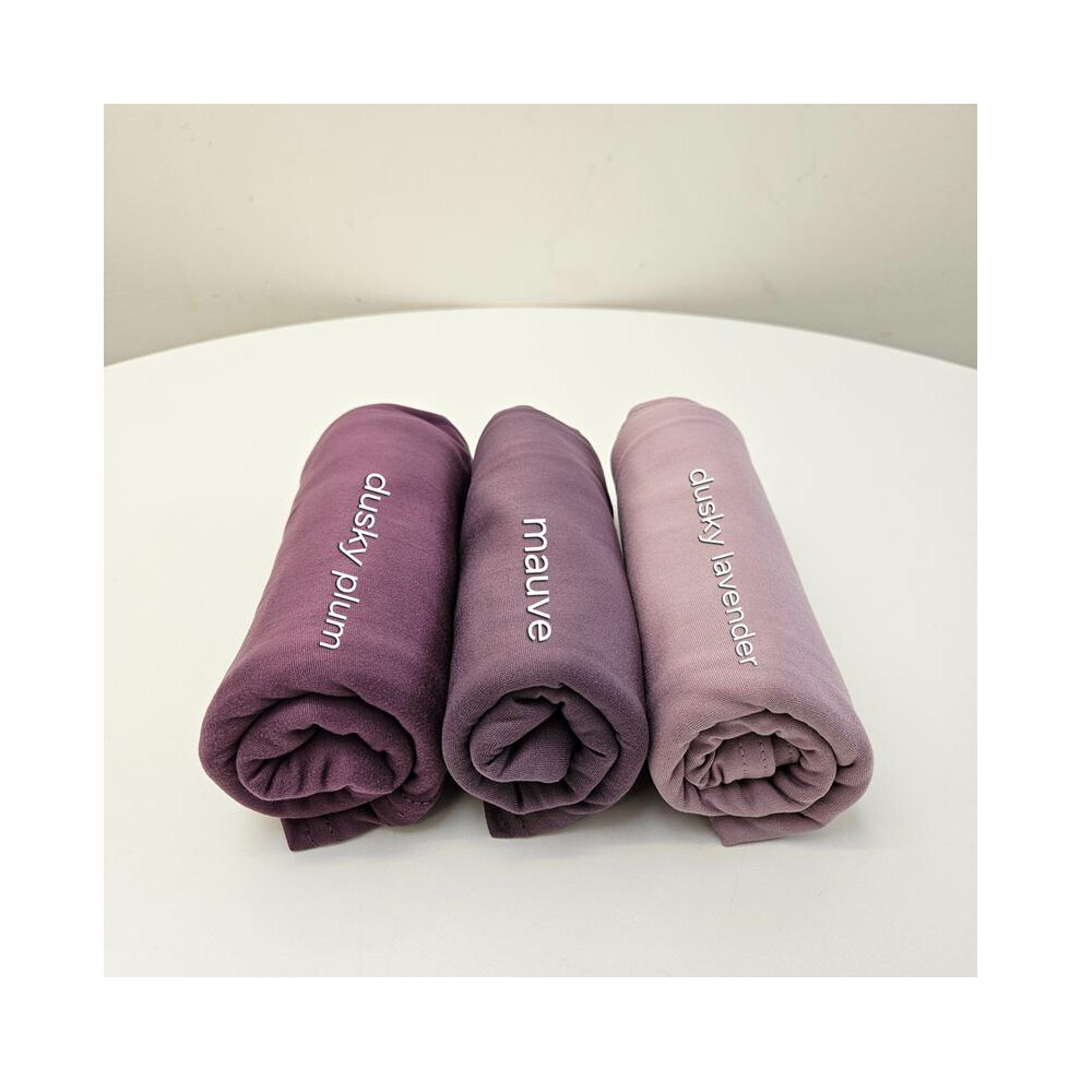 (Dusky Lavender) Double Stitch Cotton Jersey Hijabs Stretchy Jersey Top Quality Jersey Hijab-image-OPC-PKG57ZM-NEW