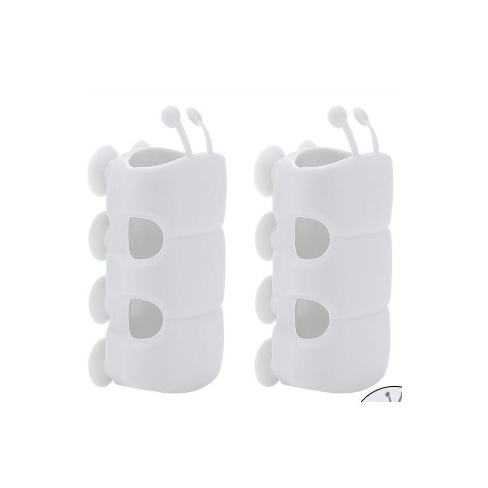 (White) 2Pcs Bathroom Shower Head Holder Adjustable 360 Rotation Self Adhesive Showerhead Bracket Wall Mount Stand Bathroom Accessories Shower Head 5031832432719