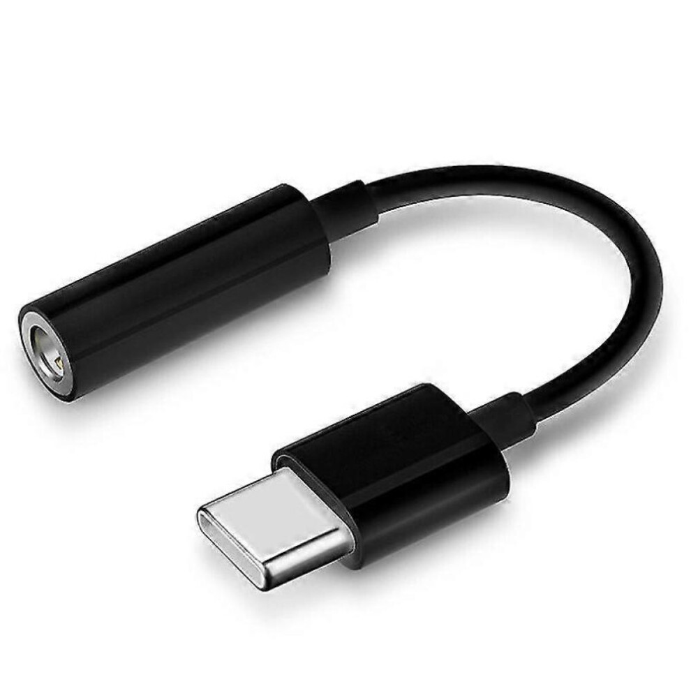 (Black)Type C 3.5 Jack Earphone Audio Aux Cable Usb To 3.5Mm Headphones Adapter Hfmqv Black 9092950363824