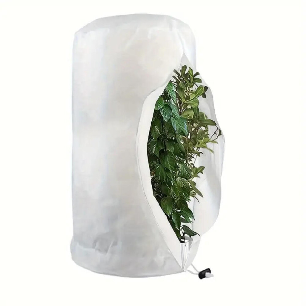 (M-80x100cm)Frost Protection Bags For Plants, Reusable Plant Protection Cover With Drawstring, Garden Fleece Bags Winter