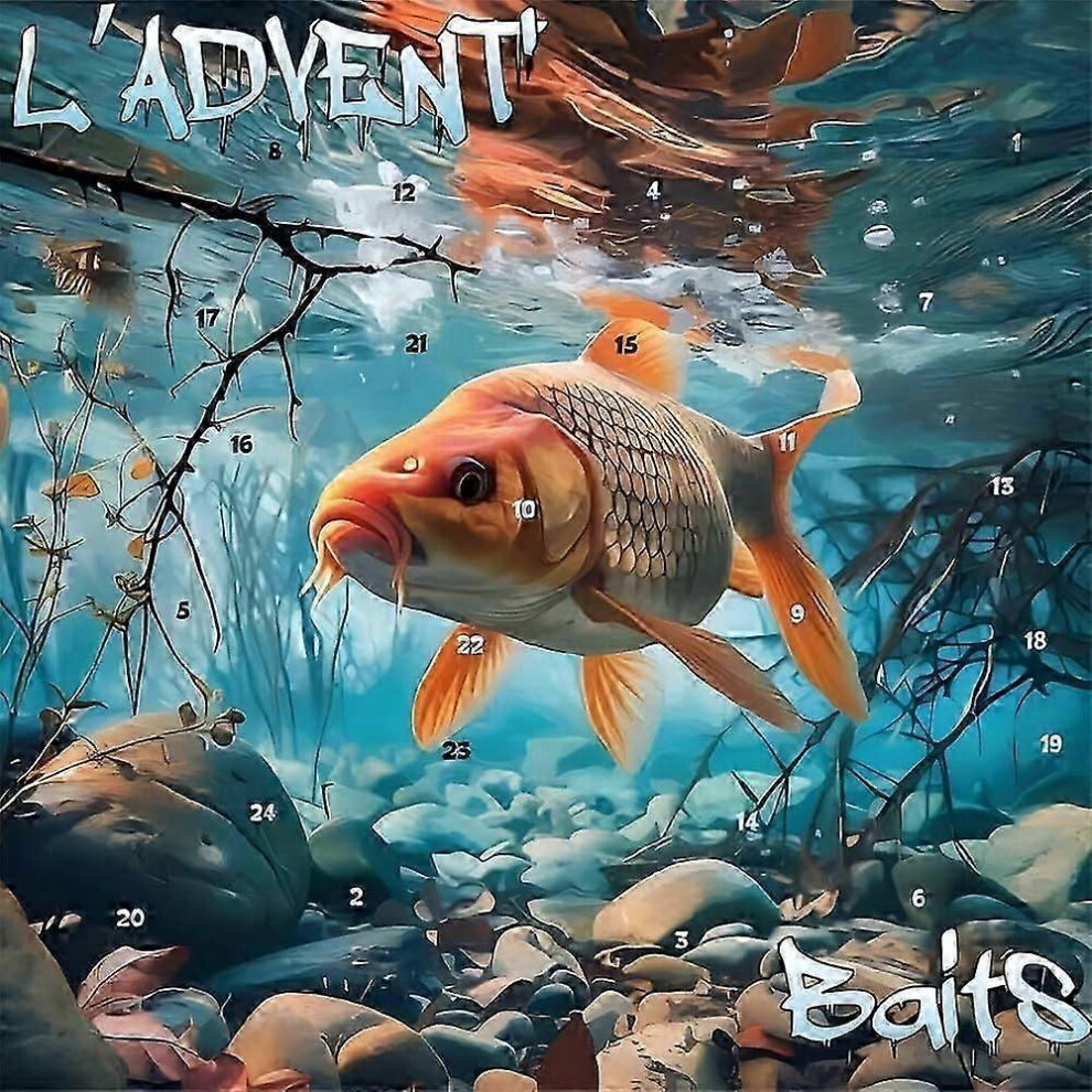 (Carp)2025 Christmas Fishing Blind Box, 24 Days of Surprise Lures Countdown Fish Tackle Set, Fishing Lure Advent Calendar Gift for Father Gr