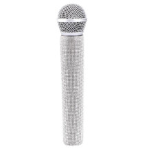 Accessoire de microphone en plastique, microphone scintillant pour scène disco, diffusion en direct (argent)