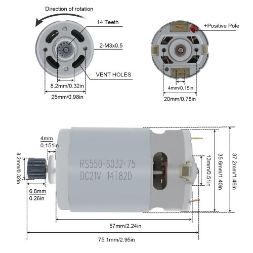 Συμβατό με ηλεκτρικό μοτέρ 550 35000RPM RS550 12V Αξεσουάρ για παιδικό αυτοκίνητο 2
