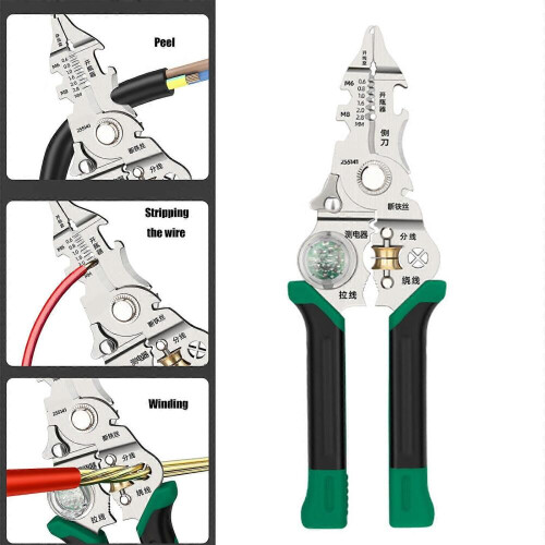 Professional Ergonomic Folding Stripping Plier Suitable for Electrical Cable Wire Cutting Stripping Home Industrial Use Multicolor 1