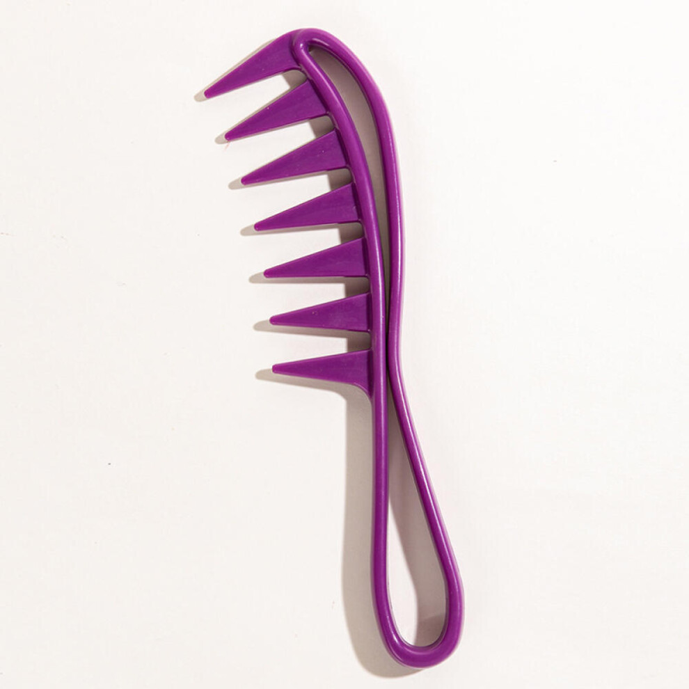 Unisex Purple Wide-Tooth Detangling Comb, Flexible Shower Comb, Wide-Tooth Hollow Comb, Anti-Static Detangling Comb,