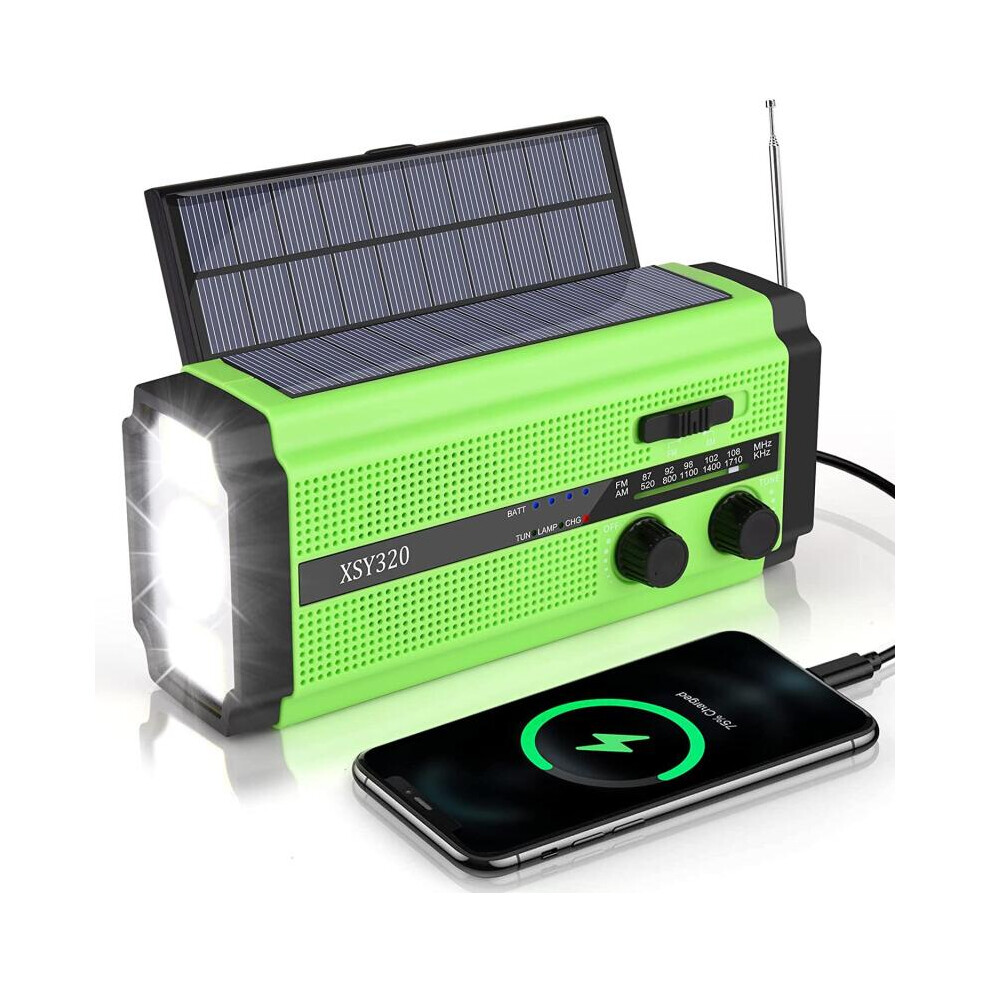 Outdoor Solar Hand Crank Fm / Am / Wb Radio Flash 5000Mah Power Bank Light 9092950370358