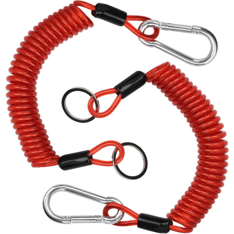 2Pcs 6Ft Breakaway Trailer Cable, Trailer Breakaway Safety Cable Spring Towing Coiled Wire For Rv Trailer Campers 9092950369659