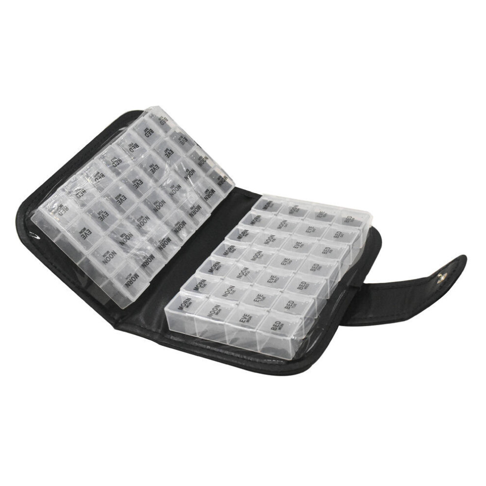 14 Day Pill Box Travel Organizer - Dose Medicine Tablet Storage Container Box