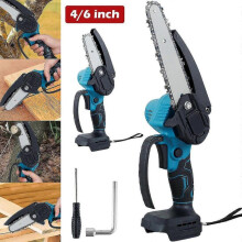 4 INCH2 Battery and 1 AU chargerPortable Electric Chainsaw - Rechargeable Cordless One-hand Electri