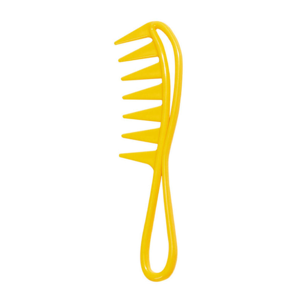 Yellow Wide Tooth Comb Large Tooth Comb Wide Tooth Curl Comb Shark Teeth Hair Barber Hairstyle Tool For Curly Wet Wavy Hair