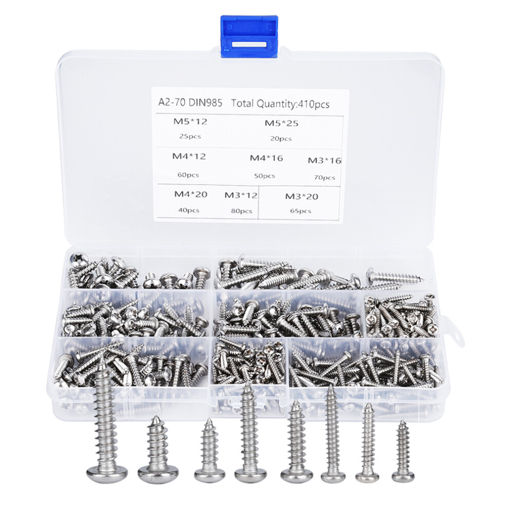 410PCs Self Tapping Screw Hardware Mixed Set Mini