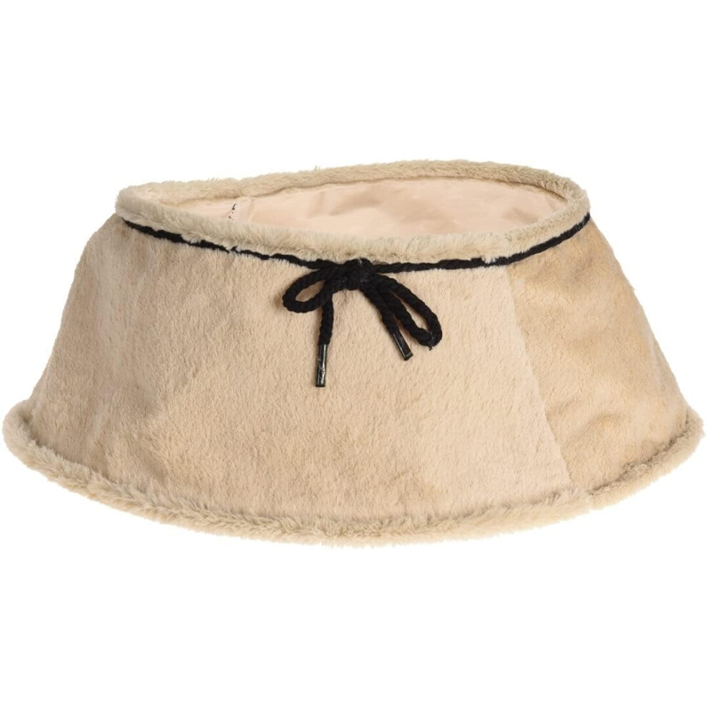60cm Cream Faux Fur Conical Christmas Tree Skirt for 7ft Trees-image-OPC-PKG5GRZ-NEW