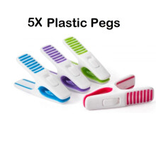(5 Packs - 90 Pegs) HOMESHOPA Clothes Pegs 18 Pack Smart Design Clothes Pegs for Washing Line, Durable Plastic & Rust Resistant Soft Grip Clothes Peg, Non Slip