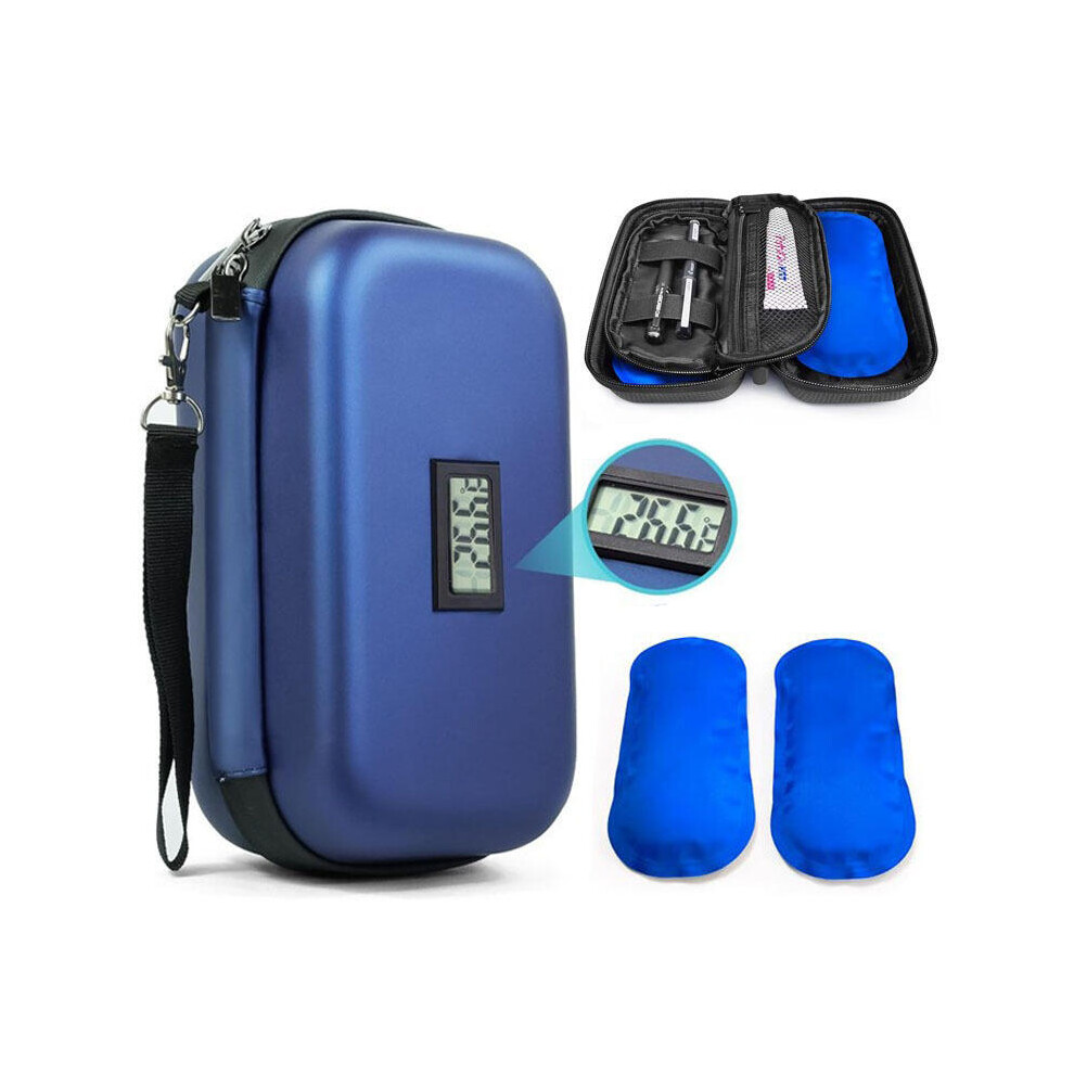 24h Insulin Cooler Travel Case Medication Diabetic Cooler for Travel with Thermometer Temperature D