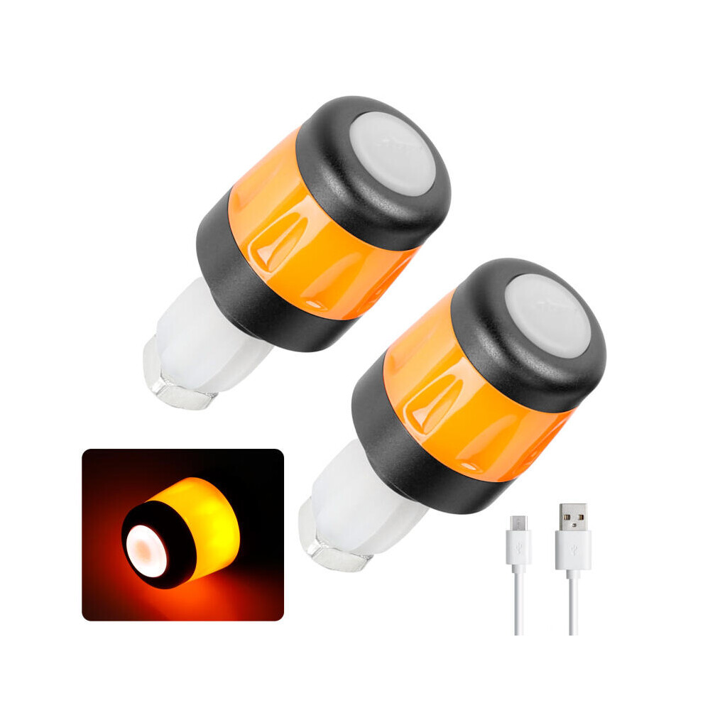 2Pcs Electric Scooter Handlebar S Led Warning Handlebar End Plugs Waterproof Turn Signal Light 9092950371676