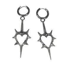 Punk Thorn Heart Dangle Earrings Hip Hop Hoop Earrings Gothic
