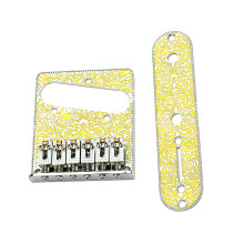Guitar Roller Saddle Bridge 6 String Control Plate Hardtail with