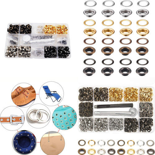 Grommets Eyelets with Tool, 6mm Grommet Kits for Fabric, Canvas, 1
