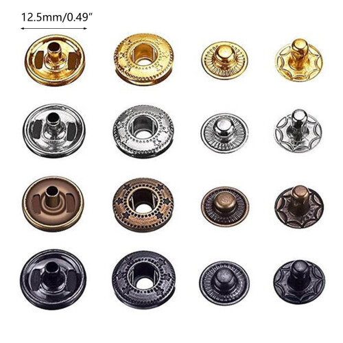 120 Sets Sewing Snap Fastener Kits Metal Snap Button with Punch 2