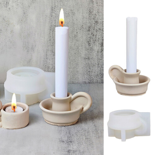 Silicone Candlestick Moulds Circular Cup Shaped DIY Hand-Making 1