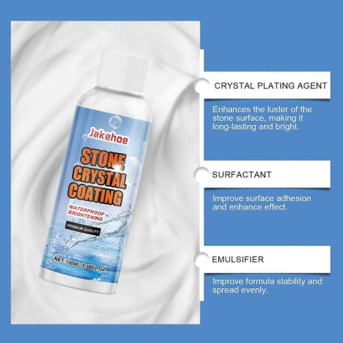 Jakehoe Stone Gloss Crystal Plating Agent Kitchen Quartz Tile Countertop Scratch Cleaning Stain Brightener 1