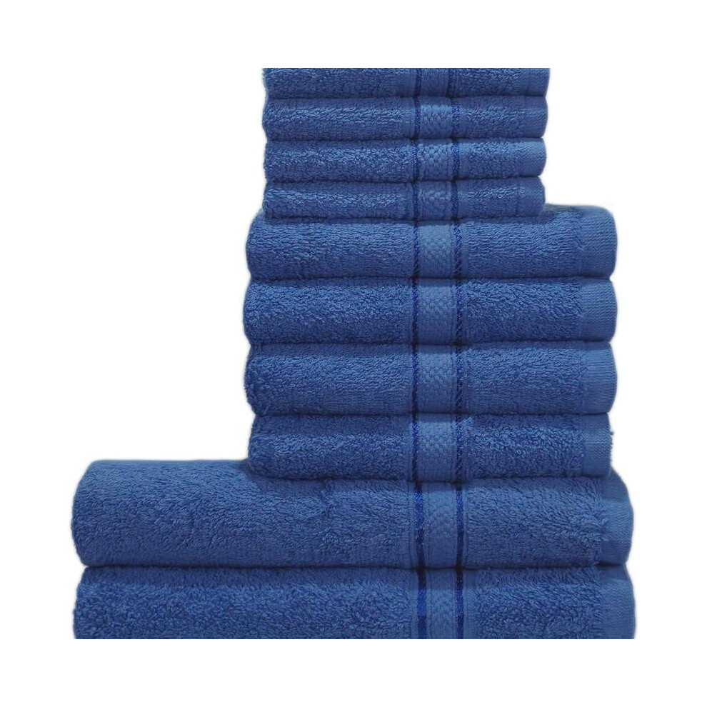 (Royal Blue 10pcs set) 10-Piece Bargain Soft Towel Bale Set - 500GSM Face, Hand, and Bath Towels for Your Bathroom-image-OPC-PKG5JBW-NEW