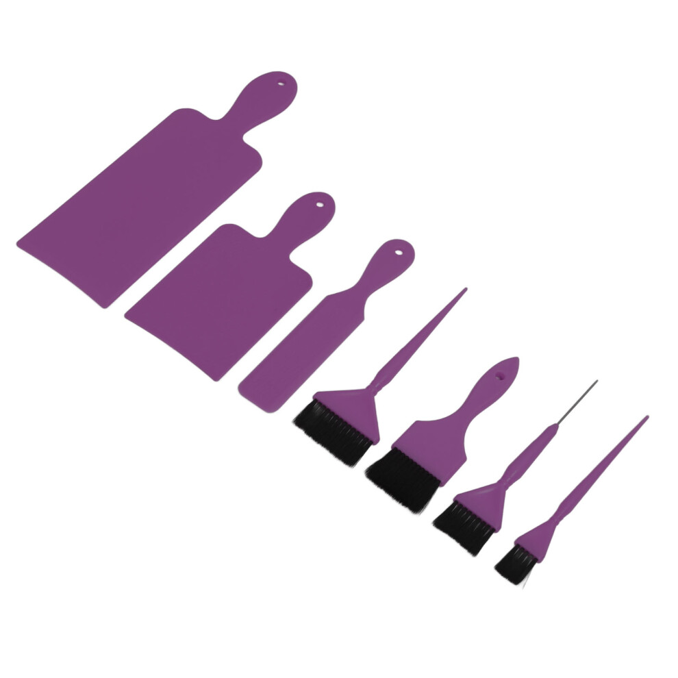 Purple 7Pcs Hair Dye Tool Set Balayage Board & Brush Kit Hair Highlighting Paddle