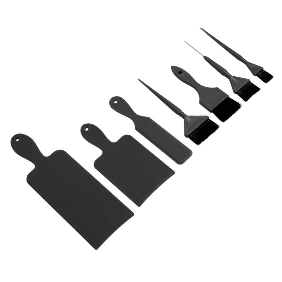 Black 7Pcs Hair Dye Tool Set Balayage Painting Paddle Brush Hair Highlighting Kit