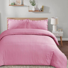 (Pink, Super King) Luxurious Hotel Quality Affordable Bedding with SATIN Stripes, Includes Duvet Cover and Pillowcases sets comfy bed duvetcoverset bedroom