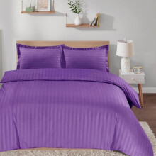 (Purple, King) Luxurious Hotel Quality Affordable Bedding with SATIN Stripes, Includes Duvet Cover and Pillowcases sets comfy bed duvetcoverset bedroom