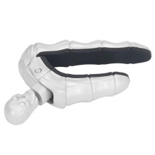 Schädelknopf Verriegelbarer Kapodaster aus Zinklegierung Silikon für E-Gitarre, Ukulele, Silber
