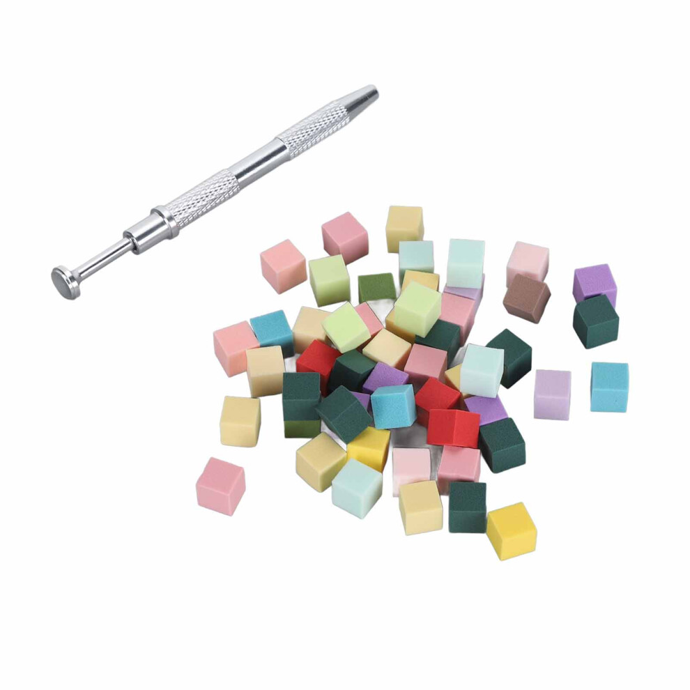 100Pcs Soft Nail Sponge Buffer Blocks Portable Mini File with Clip