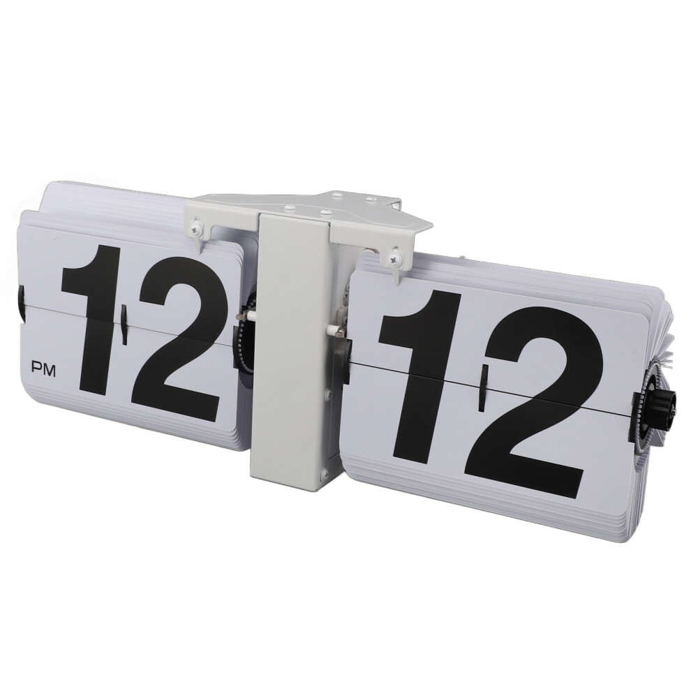 Retro Digital Flip Clock - 36cm, White, Battery Powered, Wall/Desktop-image-OPC-PKG5KWQ-NEW