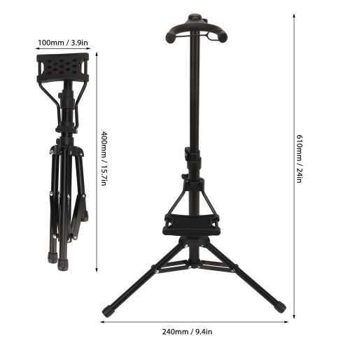Durable Aluminum Wind Instrument Holder with Adjustable and Foldable Design 1