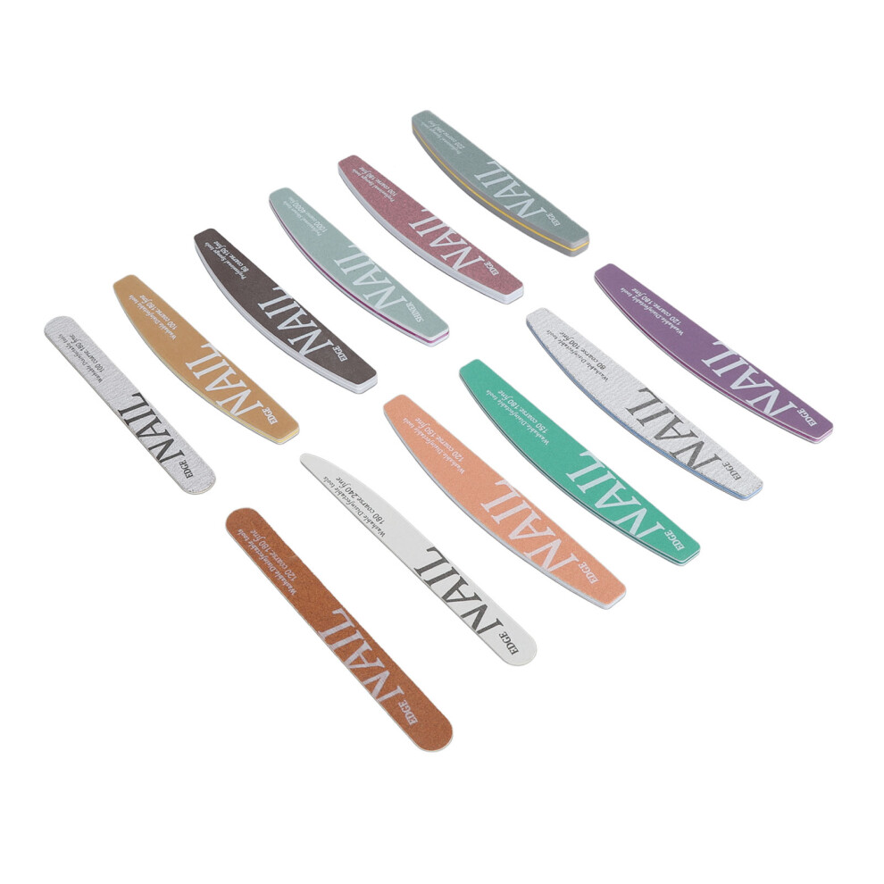 12pcs Half Moon Nail Files Buffer Sharpening Grit Polish Nail Care Tools