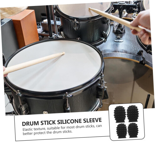 4 Stück Silikon-Schlagzeugstick-Mute-Set, Spitzen 2