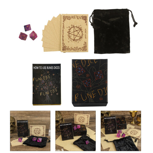 Resin Rune Dices Set Polyhedral Divination Symbols Dices for 1