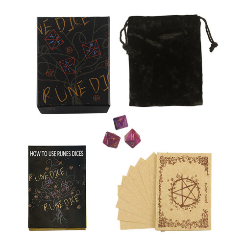 Resin Rune Dices Set Polyhedral Divination Symbols Dices for